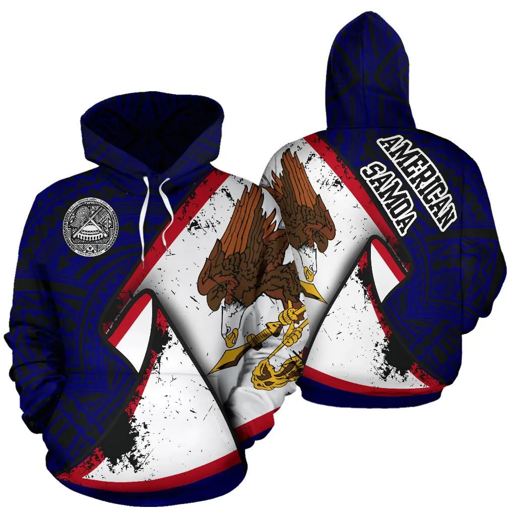 American Samoa Special Grunge Flag Pullover Hoodie A7