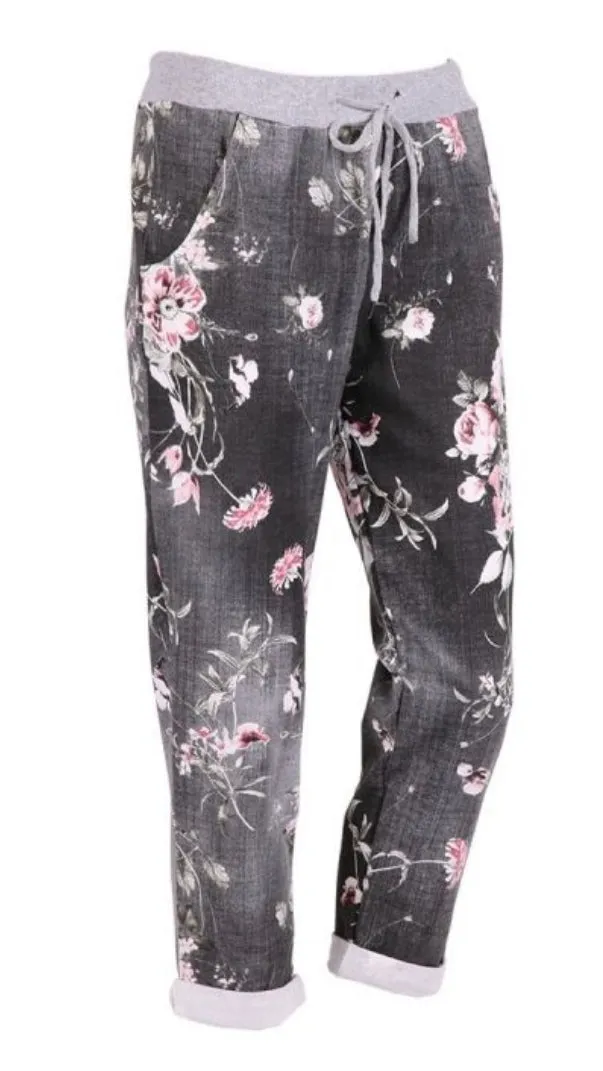 Anne   Kate Italian Rose Black Pants 16-20