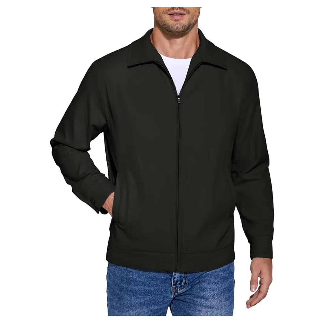 Coofandy Men's Zip Up Lightweight Cotton Jackets