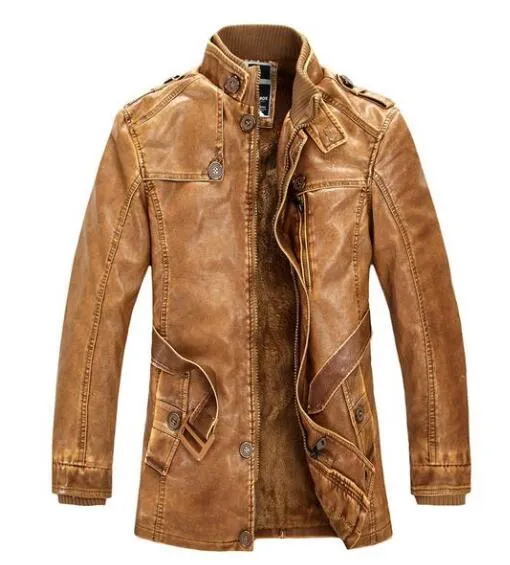 Duolino Classic Leather Jacket-Men's PU Leather Jacket-biker Lightweight Leather jacket