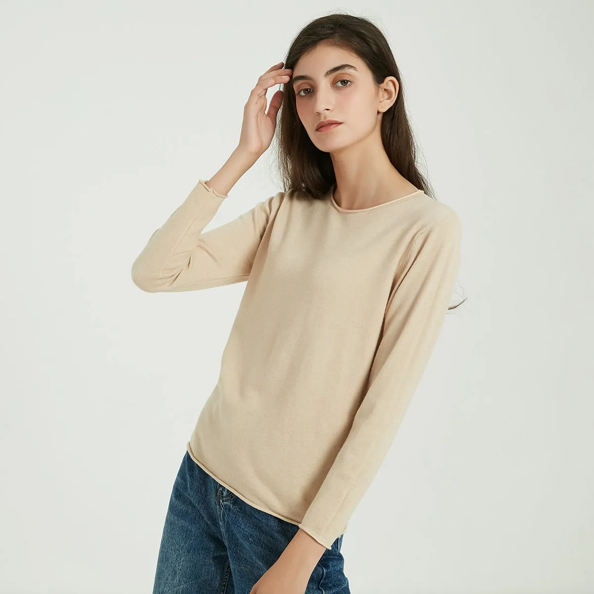 FashionSierra - Women Long Sleeve Soft Knitted T-Shirts