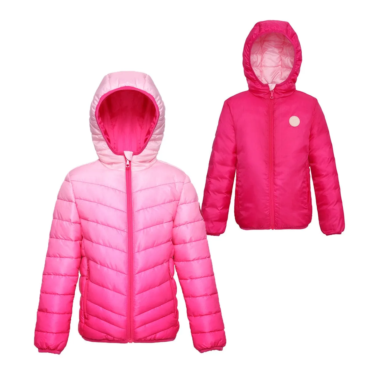 Girls' Reversible Lightweight Puffer Jacket