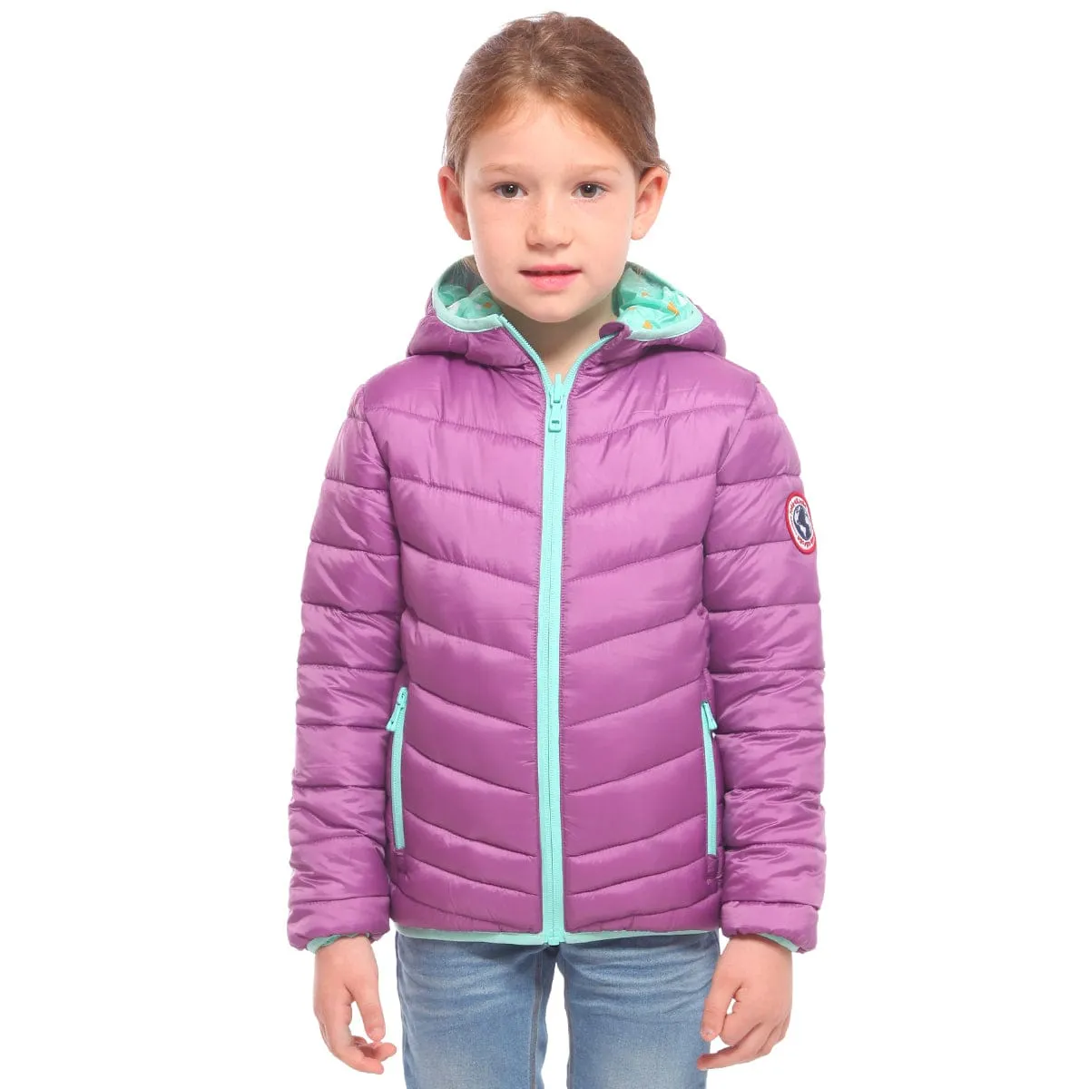 Girls' Reversible Lightweight Puffer Jacket