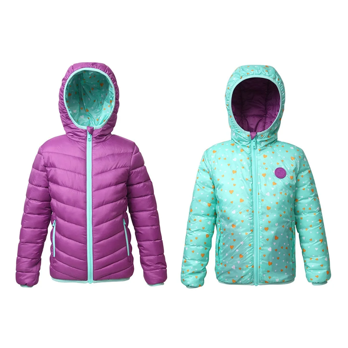 Girls' Reversible Lightweight Puffer Jacket