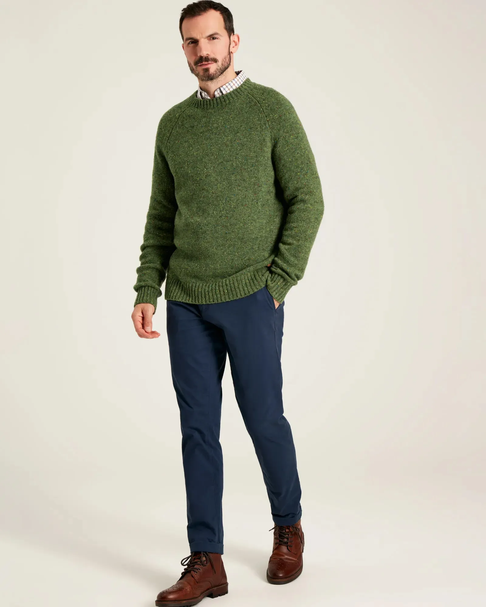 Glenbay Green Crew Neck Knitted Jumper