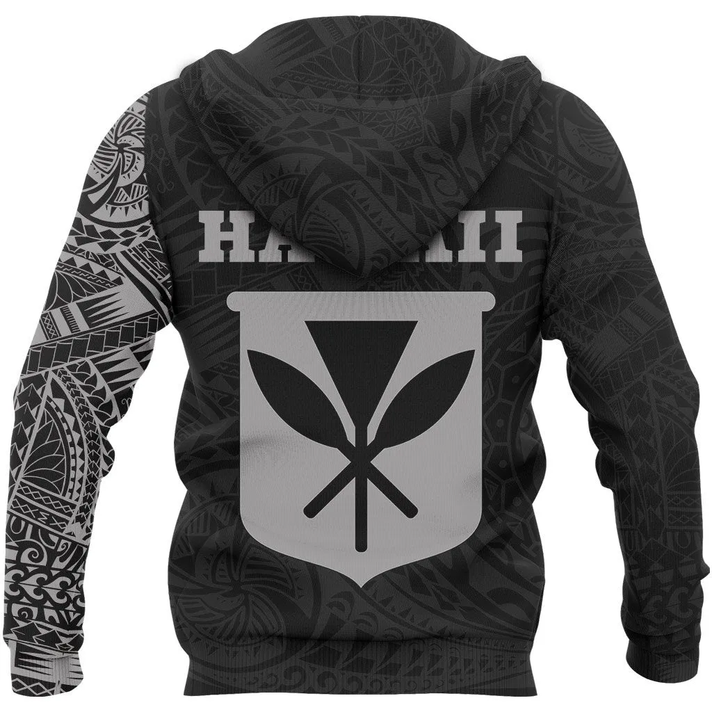 Hawaii Kanaka Maoli Flag Hoodie, Native Hawaiian Flag Tribal Black Pullover Hoodie 02 A7