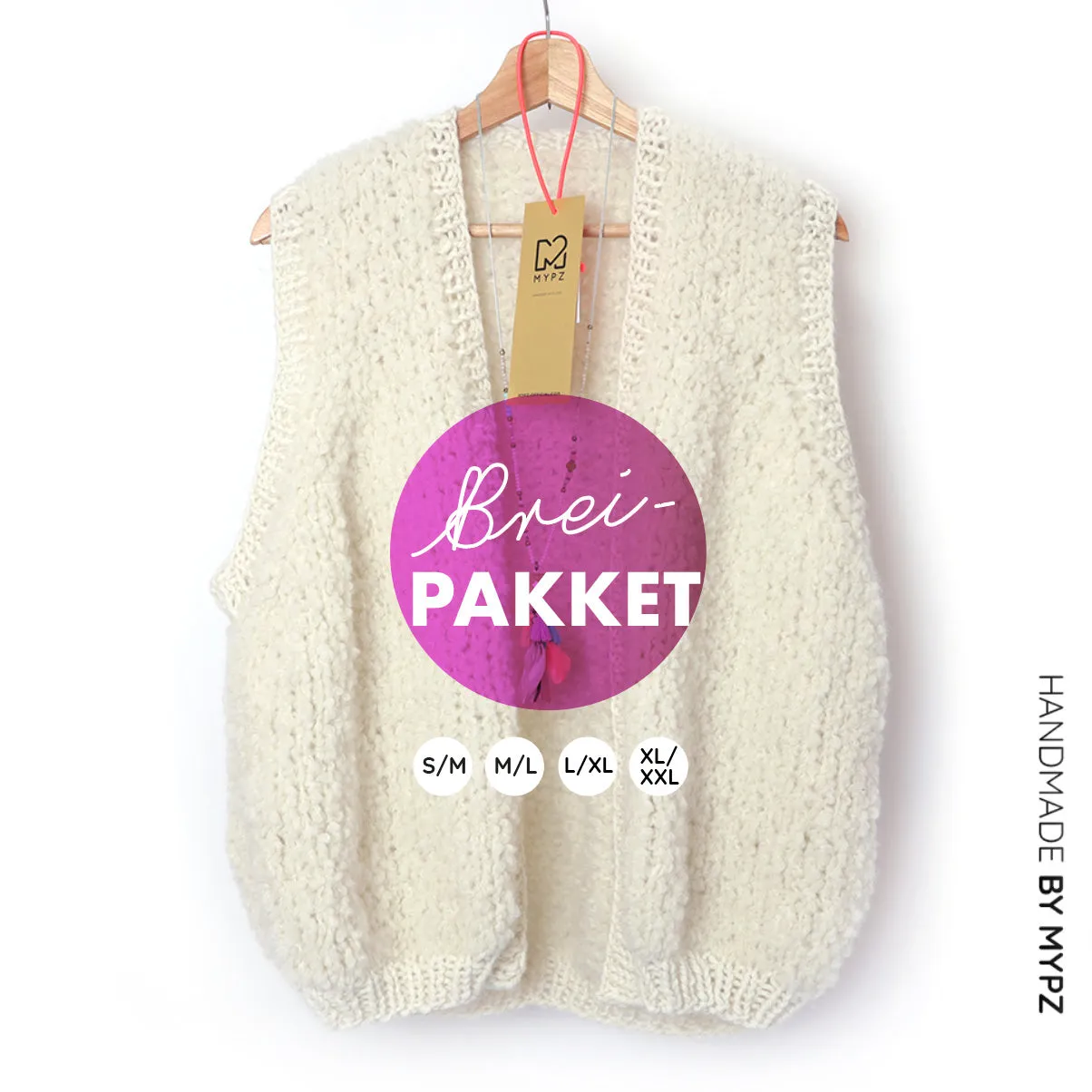 Knitting kit - MYPZ Chunky Teddy Gilet Star no10 (ENG-NL-DE)