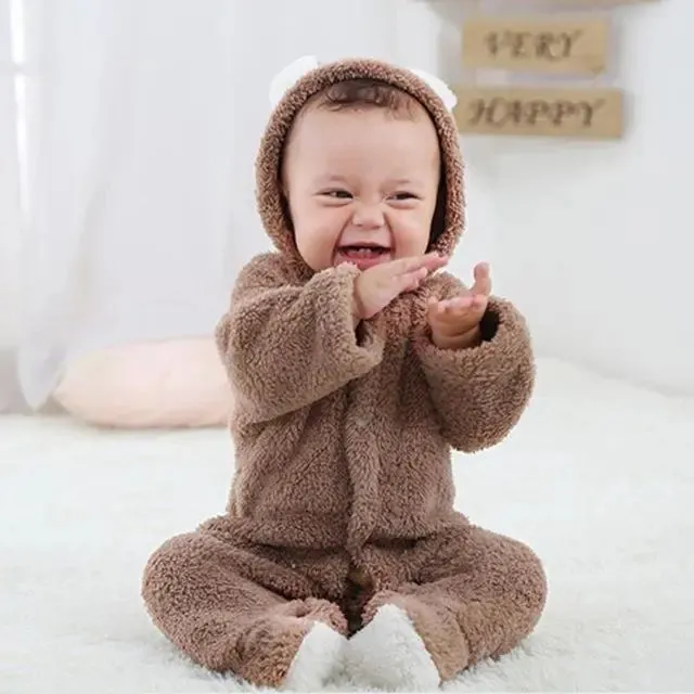 Little Gigglers World Cute Baby Winter Fleece Romper