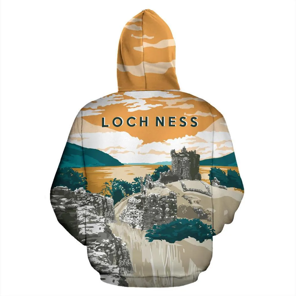 Loch Ness - Urquhart Castle All Over Print Hoodie - BN15