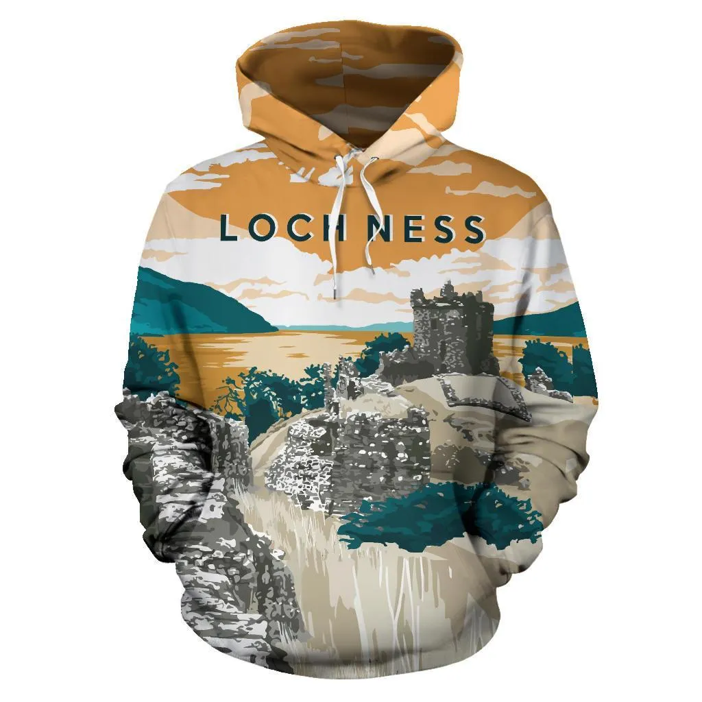 Loch Ness - Urquhart Castle All Over Print Hoodie - BN15