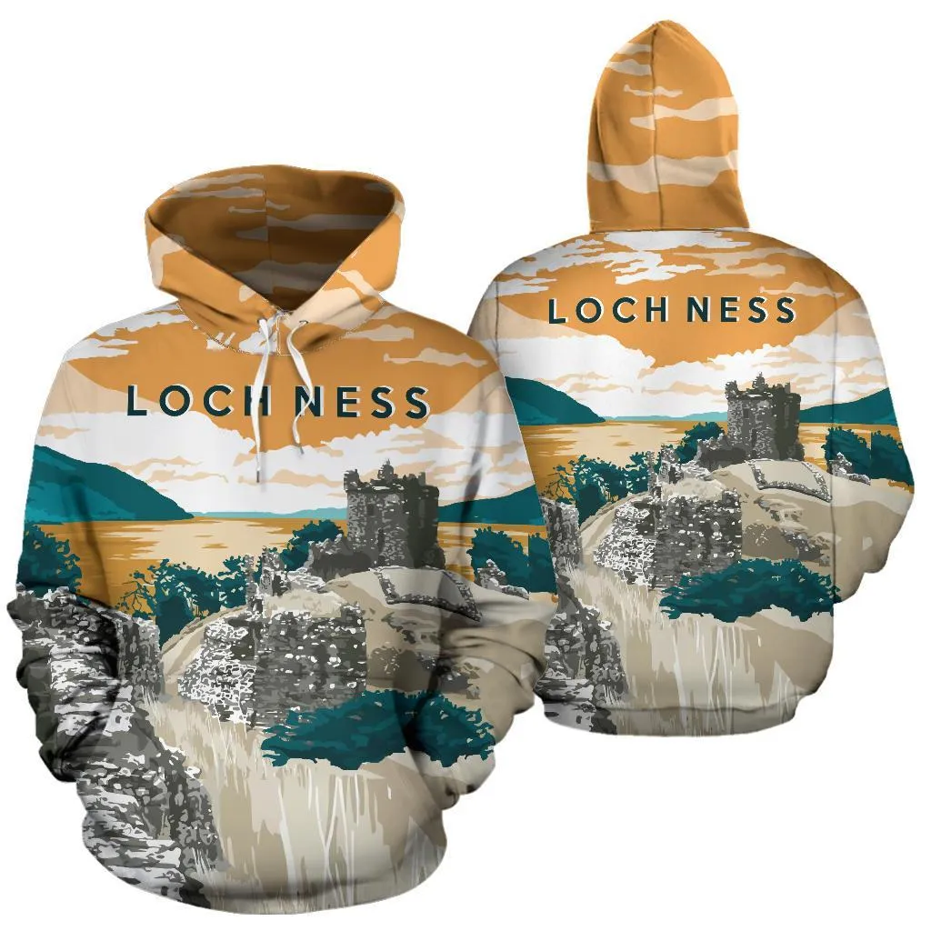 Loch Ness - Urquhart Castle All Over Print Hoodie - BN15