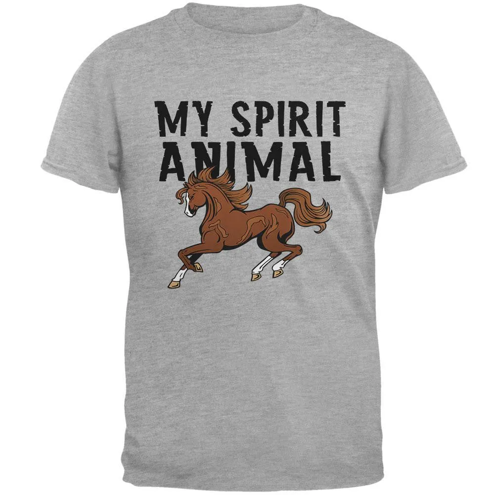 My Spirit Animal Horse Heather Grey Soft Adult T-Shirt