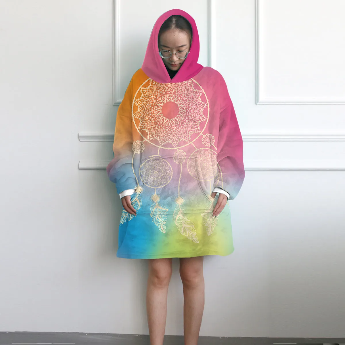 Rainbow Dreaming Wearable Blanket Hoodie