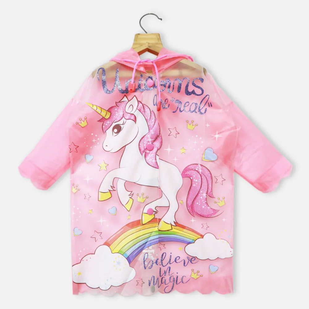 Rainbow Unicorn Theme Hooded Raincoat