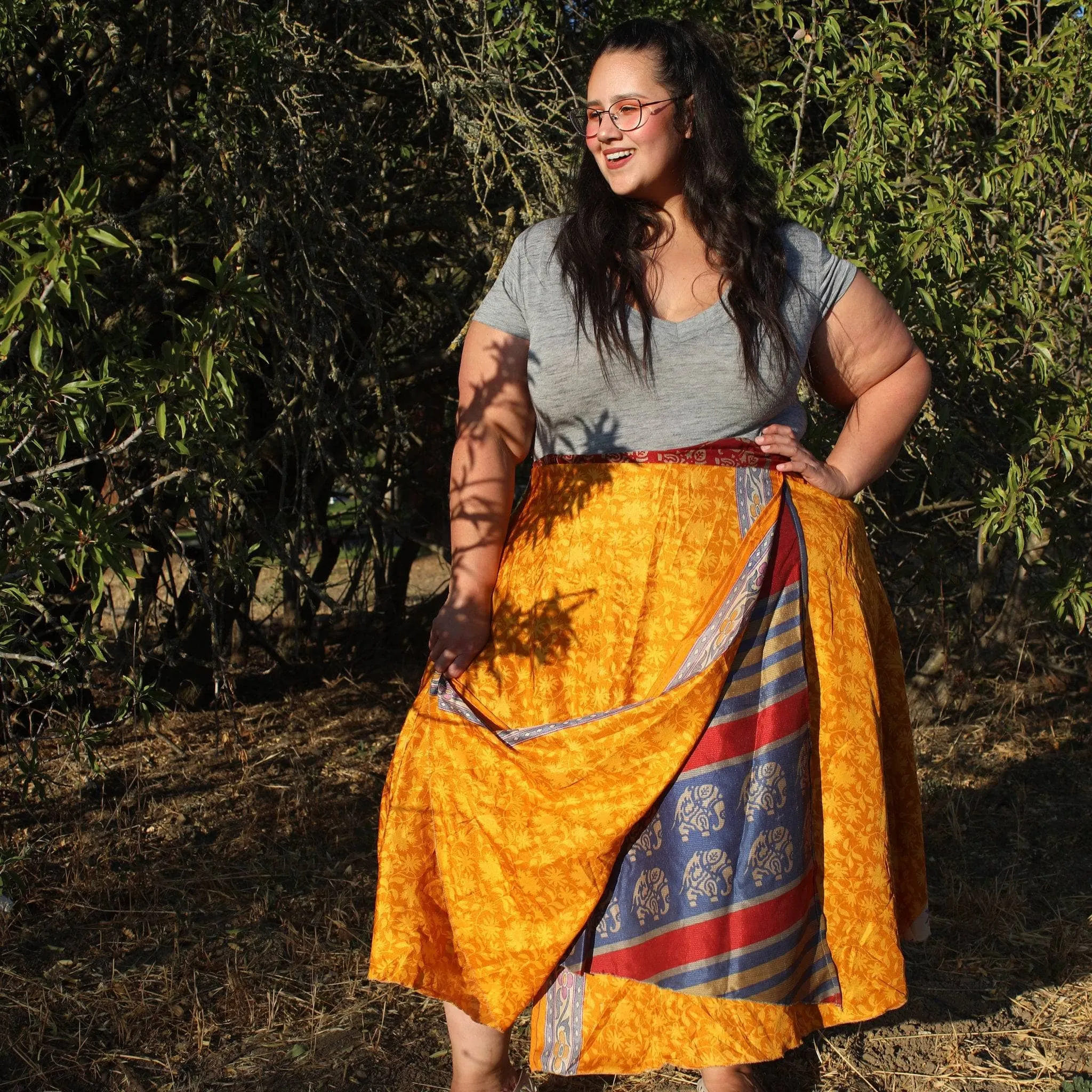 Reversible Wrap Skirt from India