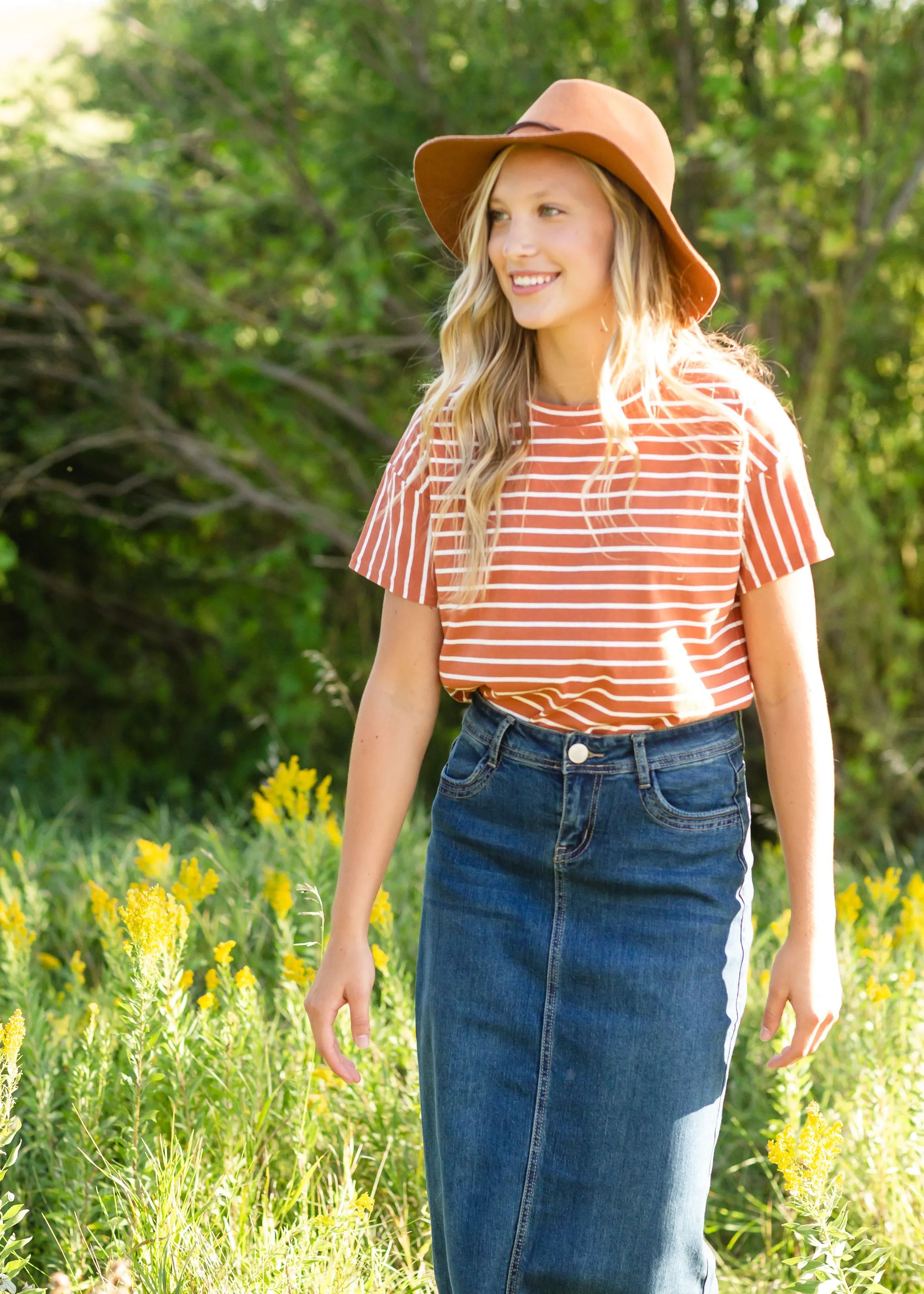 Rust Classic Striped Tee - FINAL SALE