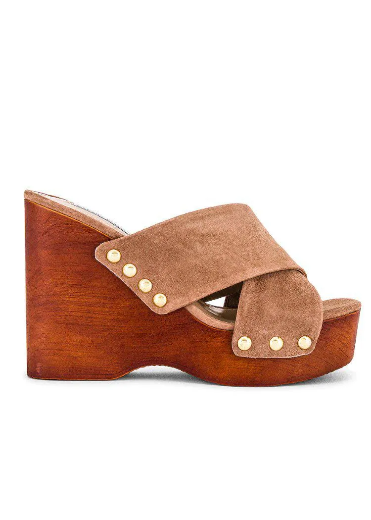 Steve Madden Emiko Clog Sandal-Taupe Suede