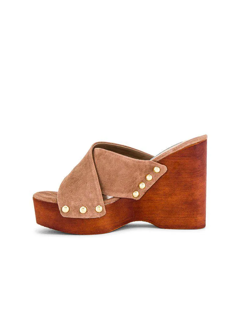 Steve Madden Emiko Clog Sandal-Taupe Suede