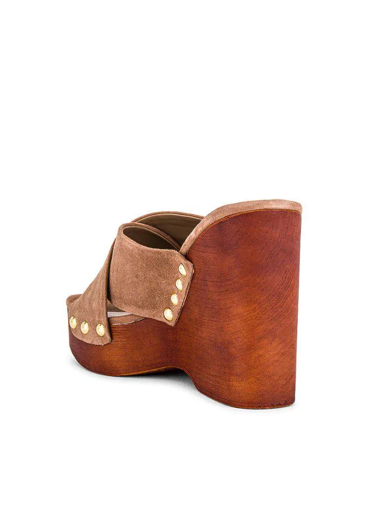 Steve Madden Emiko Clog Sandal-Taupe Suede