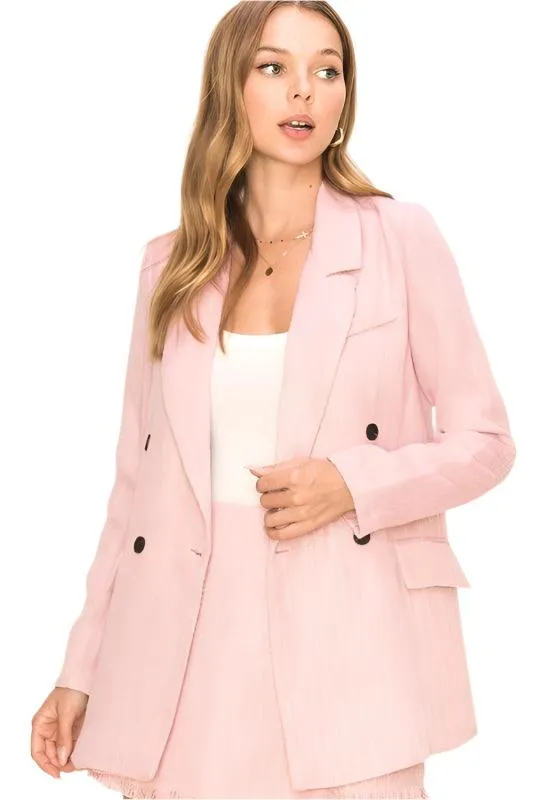 Sugarplum Long-Sleeve Double-Breasted Blazer