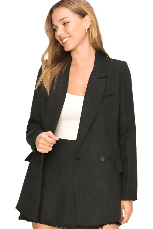 Sugarplum Long-Sleeve Double-Breasted Blazer