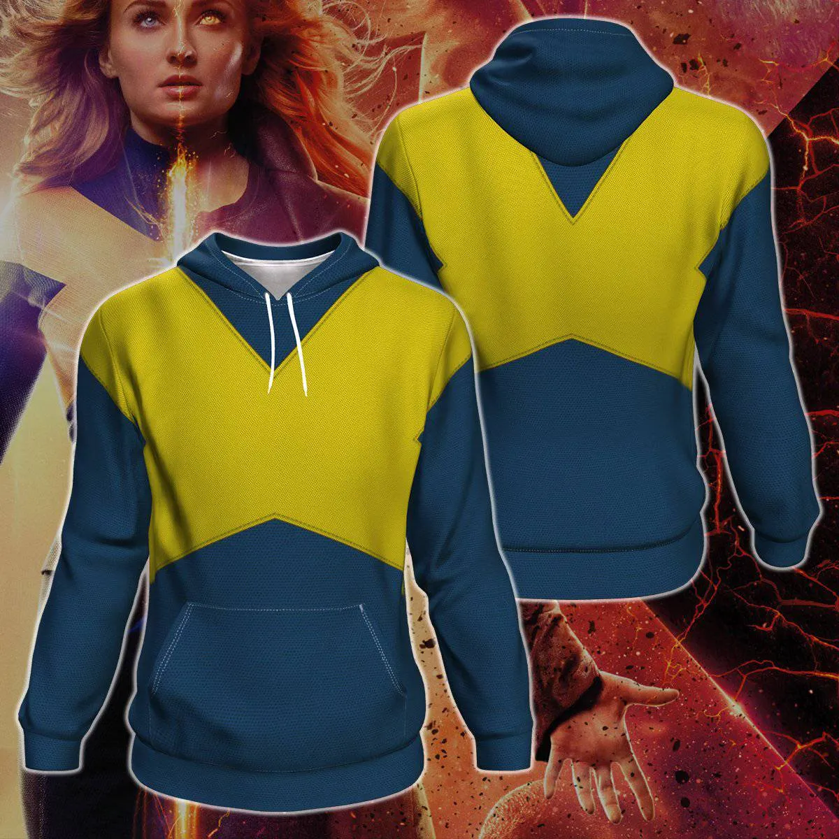 X-men Dark Phoenix Over Print Pullover Hoodie